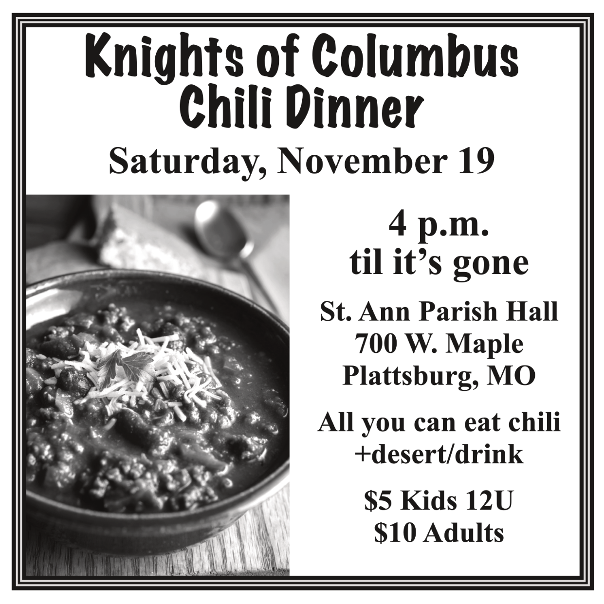 Chili Dinner