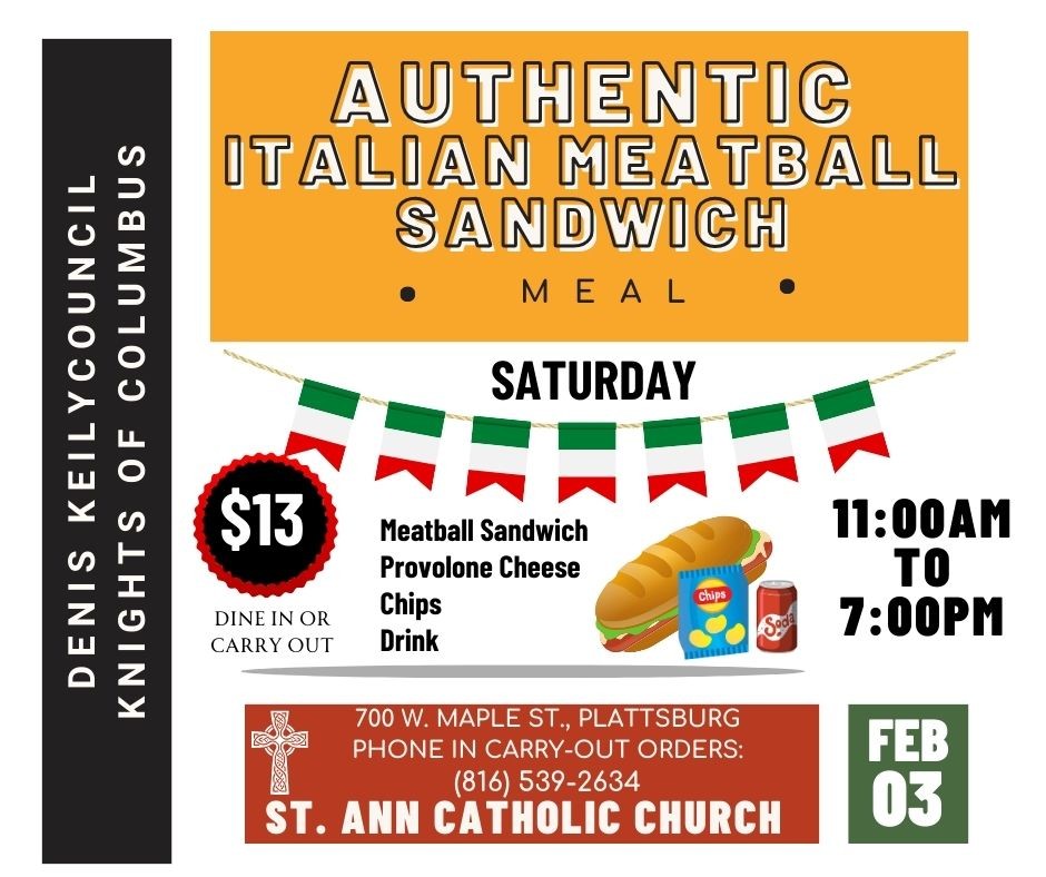 St. Ann Knights Italian Dinner 2024 Facebook Post