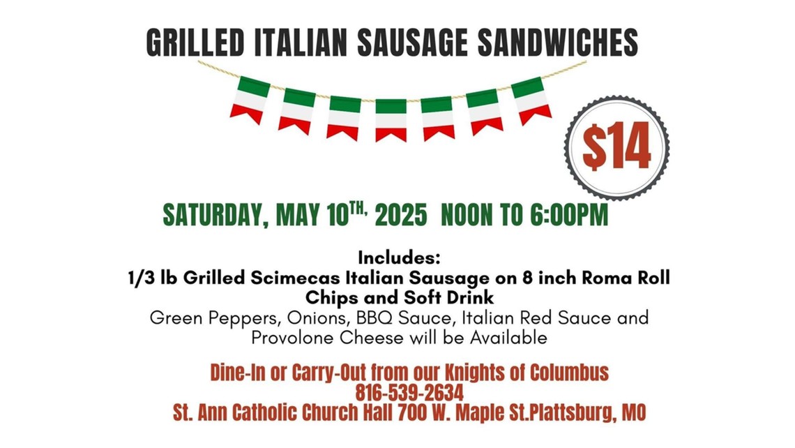 KofC Italian Sausage Sandwiches